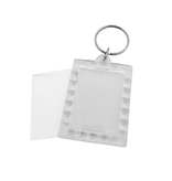 Plexiglas sleutelhanger blanco rechthoek geribbeld 38x50mm - per 1 stuk