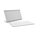 Bureau naambordje Royale zilverkleurig met acrylaat inschuifstrook met gravering 170x100mm - per 1 stuk