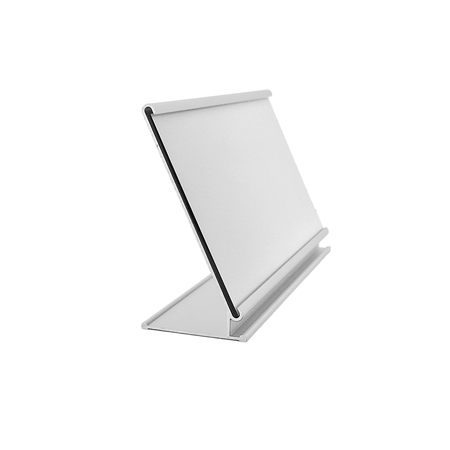 Bureau naambordje Royale zilverkleurig met acrylaat inschuifstrook met gravering 170x100mm - per 1 stuk