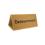 Gereserveerd bordje Cody van goudkleurig aluminium met gravering 100x55mm  - per 1 stuk