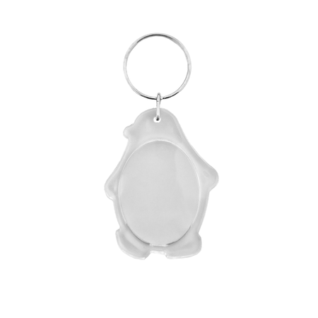 Plexiglas sleutelhanger blanco pinguïn 42x54mm - per 1 stuk