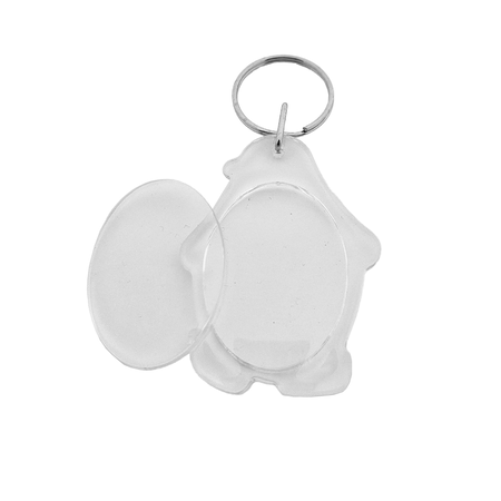 Plexiglas sleutelhanger blanco pinguïn 42x54mm - per 1 stuk