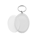 Plexiglas sleutelhanger blanco ovaal geribbeld 35x49mm - per 1 stuk