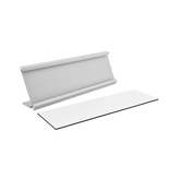 Bureau naambordje Titan zilverkleurig met acrylaat inschuifstrook met gravering 178x60mm - per 1 stuk