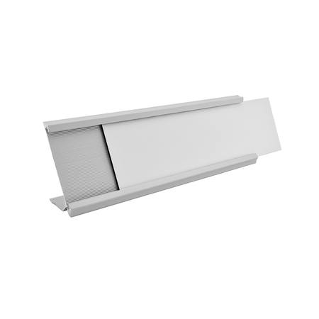 Bureau naambordje Titan zilverkleurig met acrylaat inschuifstrook met gravering 178x60mm - per 1 stuk