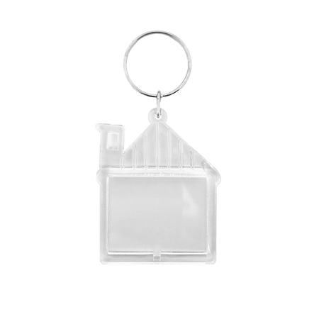Plexiglas sleutelhanger blanco huis 43x53mm - per 1 stuk