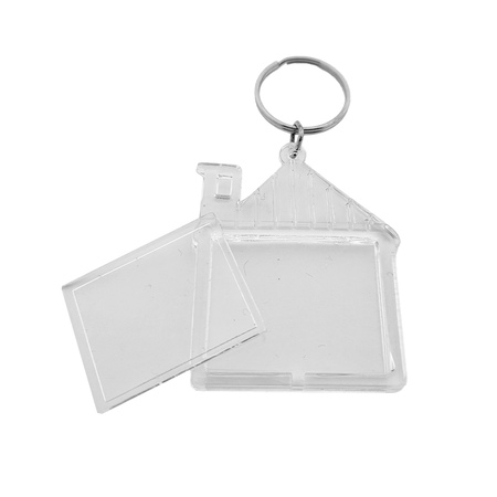 Plexiglas sleutelhanger blanco huis 43x53mm - per 1 stuk