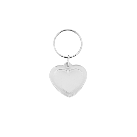 Plexiglas sleutelhanger blanco hart klein 30x30mm - per 1 stuk