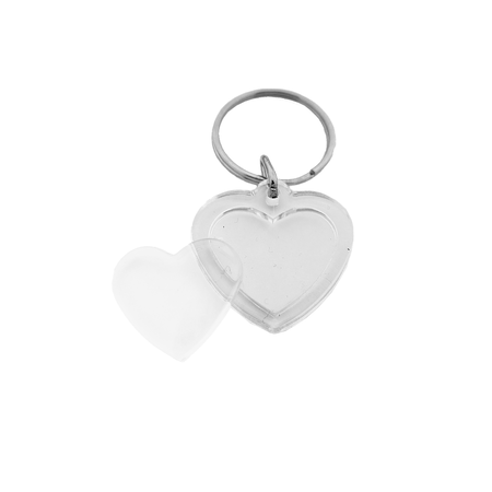 Plexiglas sleutelhanger blanco hart klein 30x30mm - per 1 stuk