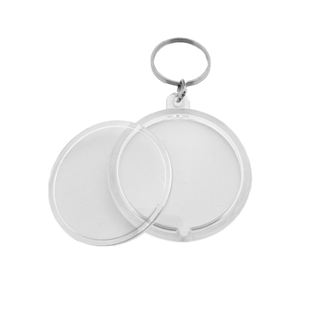 Plexiglas sleutelhanger blanco cirkel groot Ø47mm - per 1 stuk