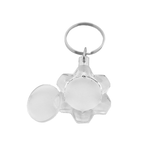 Plexiglas sleutelhanger blanco bloem 27x35mm - per 1 stuk