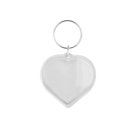 Plexiglas sleutelhanger blanco hart groot 50x50mm - per 1 stuk