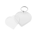 Plexiglas sleutelhanger blanco hart groot 50x50mm - per 1 stuk