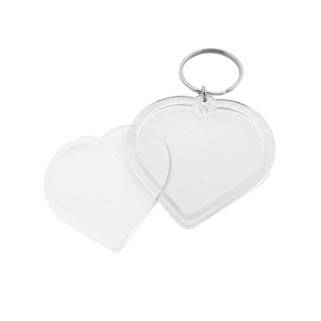 CombiCraft Plexiglas sleutelhanger blanco hart groot 50x50mm - per 1 stuk
