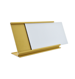 Bureau naambordje Royale goudkleurig met acrylaat inschuifstrook met gravering 170x100mm - per 1 stuk