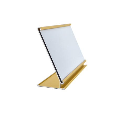 Bureau naambordje Royale goudkleurig met acrylaat inschuifstrook met gravering 170x100mm - per 1 stuk