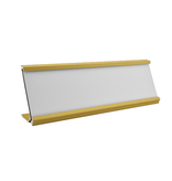 Bureau naambordje Titan goudkleurig met acrylaat inschuifstrook met gravering 178x160mm - per 1 stuk