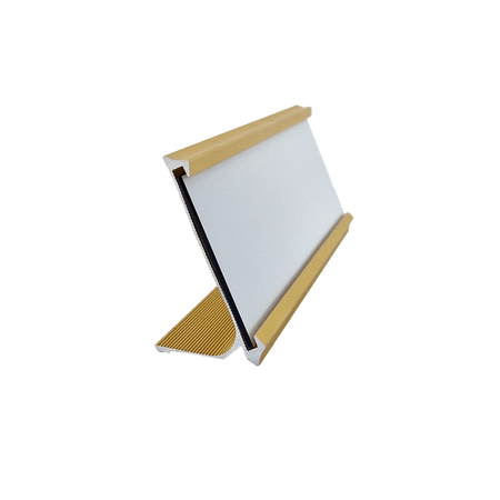 Bureau naambordje Titan goudkleurig met acrylaat inschuifstrook met gravering 178x160mm - per 1 stuk