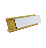Bureau naambordje Titan goudkleurig met acrylaat inschuifstrook met gravering 178x160mm - per 1 stuk