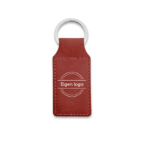 Leren sleutelhanger met logo bordeaux