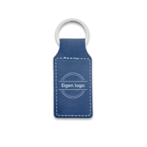 Leren sleutelhanger met logo donkerblauw