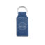 Leren sleutelhanger rechthoek met logo in donkerblauw 33x70mm - per 1 stuk