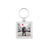 CombiCraft Plexiglas sleutelhanger met jouw foto vierkant geribbeld 39x39mm - per 1 stuk