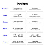Bureau naambordje Kelby rood met functietitel van plexiglas - per 1 stuk
