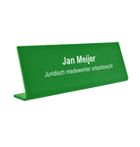 Bureau naambordje Kelby groen met functietitel van plexiglas - per 1 stuk