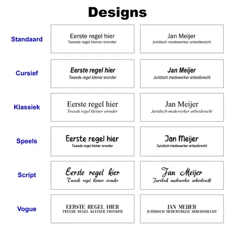 Bureau naambordje Prestige aluminium met naamstrook in goudkleurig 245x77mm - per 1 stuk
