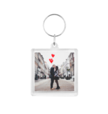 Plexiglas sleutelhanger met jouw foto vierkant 50x50mm - per 1 stuk