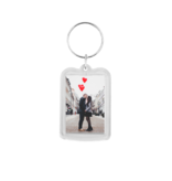 Plexiglas sleutelhanger met jouw foto rechthoek middel 33x42mm - per 1 stuk