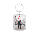 Plexiglas sleutelhanger met jouw foto rechthoek groot 41x52mm - per 1 stuk