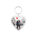 Plexiglas sleutelhanger met jouw foto hart middel 48x50mm - per 1 stuk