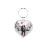 Plexiglas sleutelhanger met jouw foto hart groot 50x50mm - per 1 stuk