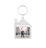 Plexiglas sleutelhanger met jouw foto huis 43x53mm - per 1 stuk