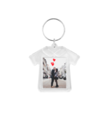 Plexiglas sleutelhanger met jouw foto T-shirt 55x52mm - per 1 stuk