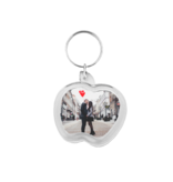 Plexiglas sleutelhanger met jouw foto appel 40x45mm - per 1 stuk