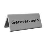 Gereserveerd bordje Elegant van aluminium in zilver 120x55mm met gravering aan beide zijden - per 1 stuk
