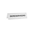 Gereserveerd bordje wit met zwarte letters van polystyreen 80x30mm - per 1 stuk