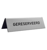 Gereserveerd bordje van acrylaat in zilver met gravering 150x50mm  - per 1 stuk