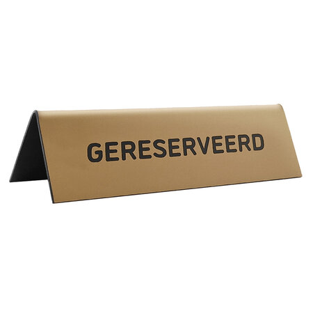 Gereserveerd bordje van acrylaat in brons met gravering 150x50mm  - per 1 stuk