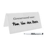Gereserveerd voor bordje van plexiglas in wit 140x60x3mm om te beschrijven met markeerstift- per stuk