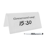 Gereserveerd vanaf bordje van plexiglas in wit 140x60x3mm met markeerstift- per stuk