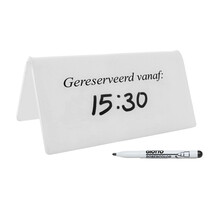 Gereserveerd vanaf bordje met marker