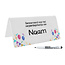 Gereserveerd bordje voor kinderfeestjes van plexiglas in wit 140x60x3mm met markeerstift - per stuk
