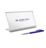 Bureau naambordje Royale aluminium met papierinleg in zilver 170x100mm - per 1 stuk