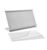 Bureau naambordje Royale aluminium met papierinleg in zilver 170x100mm - per 1 stuk