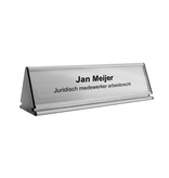 Bureau naambordje Prestige aluminium met naamstrook in zilverkleurig 245x77 mm - per 1 stuk