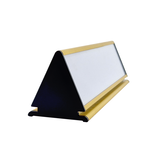 Bureau naambordje Prestige aluminium met naamstrook in goudkleurig 245x77mm - per 1 stuk